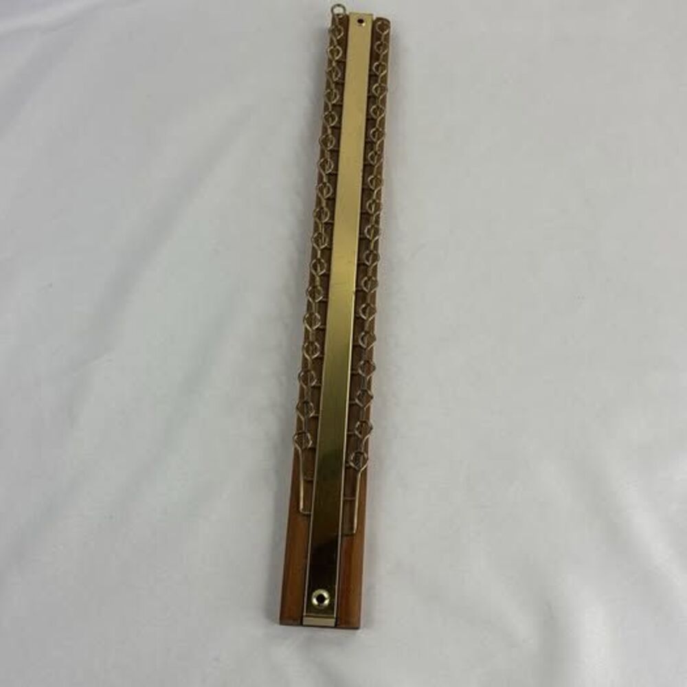 Vintage Wood Metal Wall Mount 36 Hook Tie Rack Belt Scarf Organizer
